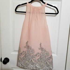 Adriene Vittadini Pink & Black Floral Tank Top.